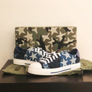 Valentino Camustars Low-top Sneakers In Denim